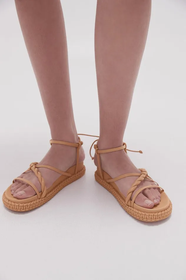 Tryphena Platform Twist Sandal Sand Beige Women Aje Shoes
