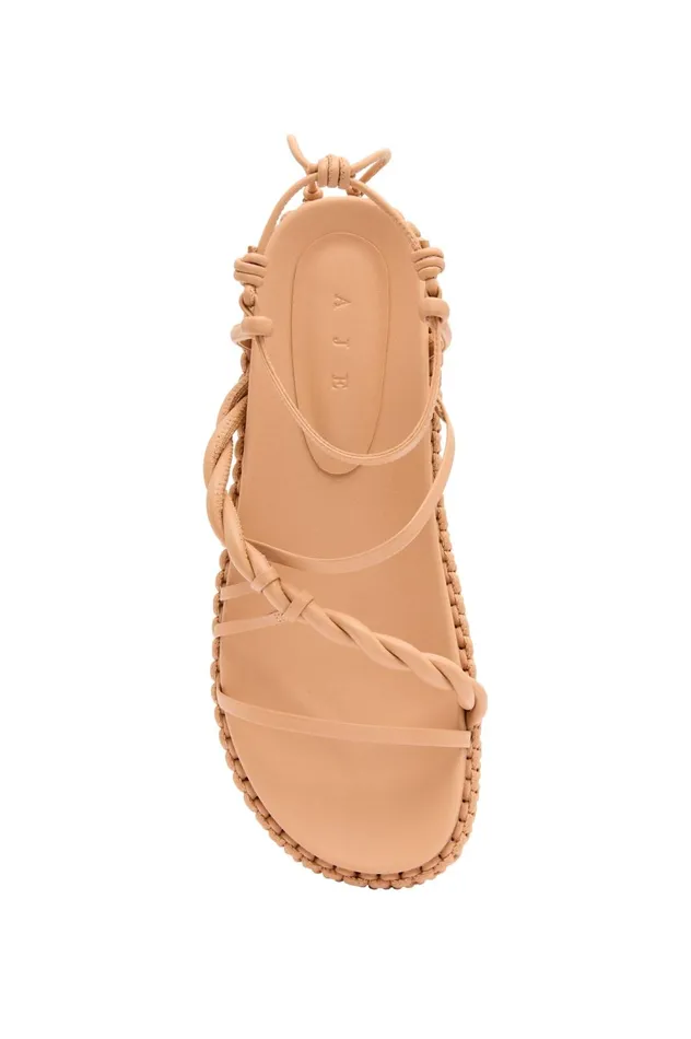 Tryphena Platform Twist Sandal Sand Beige Women Aje Shoes
