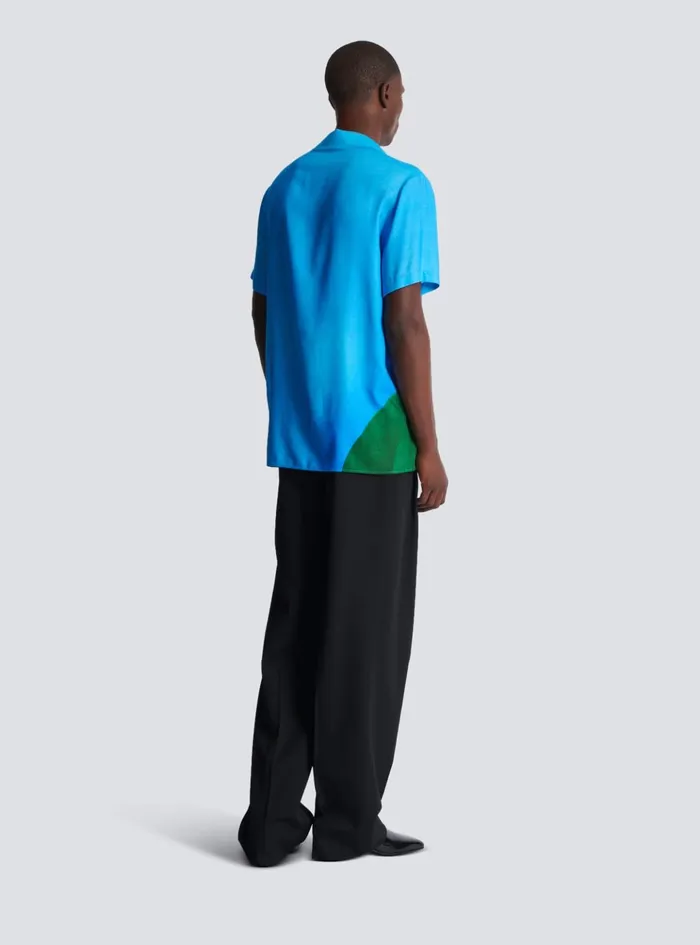 Twill Pyjama Shirt With Prince Gyasi Print Multicolor Men Balmain Shirts And Polos