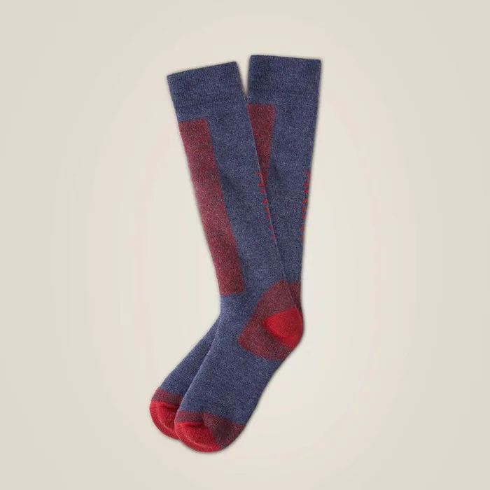 Unisex Socks Ariat AriatTEK Merino Socks Navyandred Unisex Socks Ariat AriatTEK Merino Socks Navyandred
