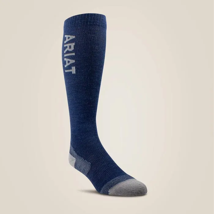 Unisex Socks Ariat AriatTEK Thaw Merino Socks Navyandheather Grey