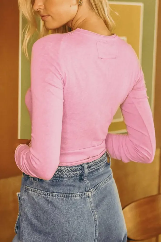 Valerie Top In Pink Pink Women Bohme Tees and Tanks
