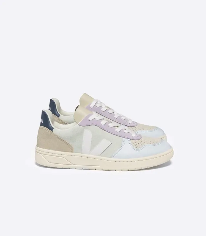 VEJA V10 Women V10 SUEDE JADE WHITE MULTICO
