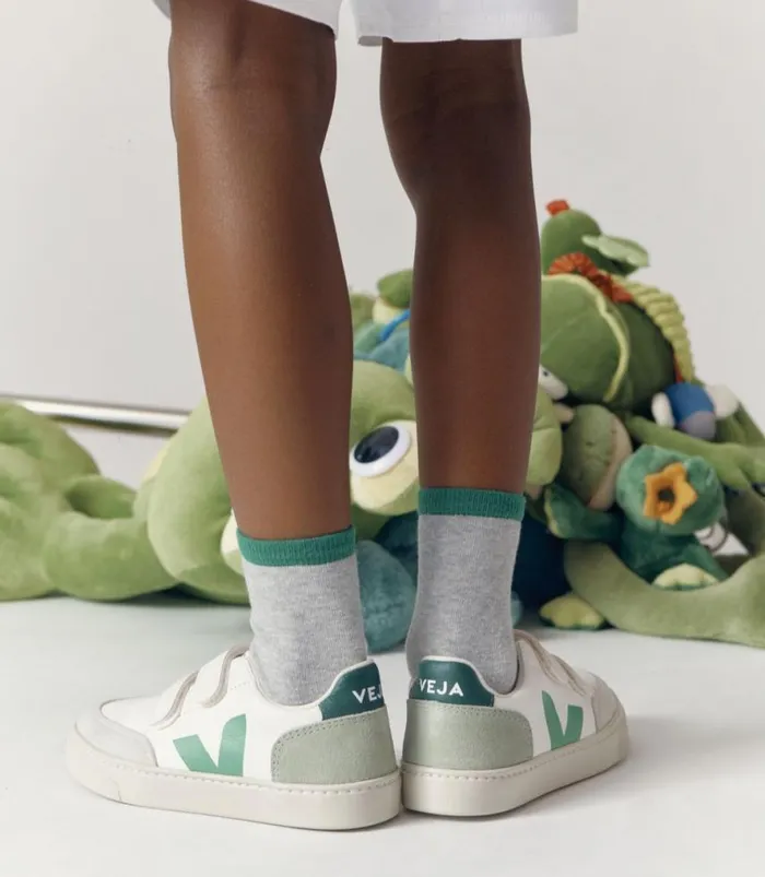 VEJA V12 Kids V12 LEATHER EXTRA WHITE MULTICO CLAY
