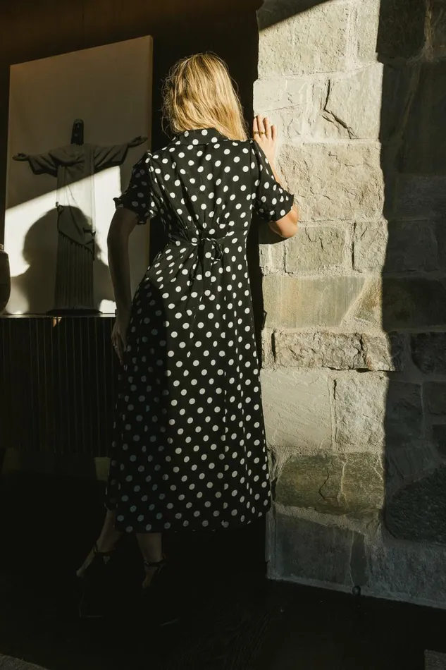 Vikki Polka Dot Dress Black Women Bohme Dresses