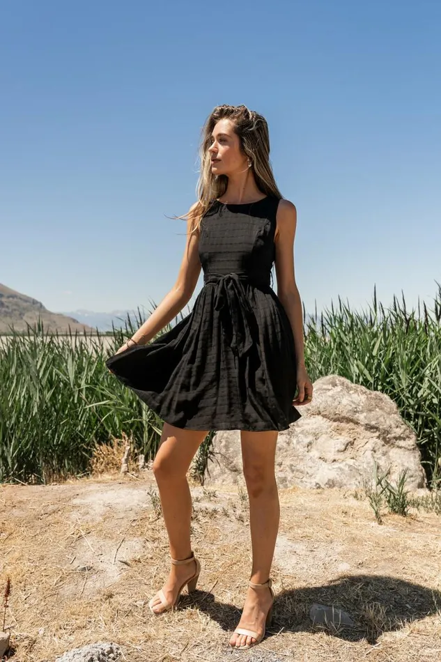 Waverly Mini Dress In Black Black Women Bohme Dresses