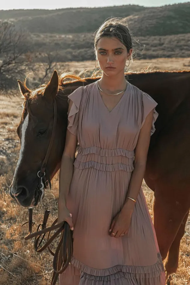 Willa Ruffle Dress In Lavender Lavender Women Bohme Dresses