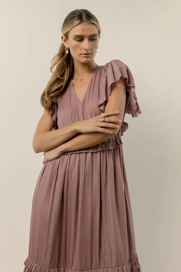 Willa Ruffle Dress In Lavender Lavender Women Bohme Dresses