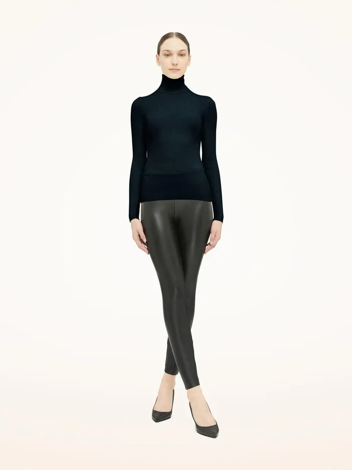 Wolford Longsleeved Tops Merino Fine Rib Top Long Sleeve Deep Night 8211 Women