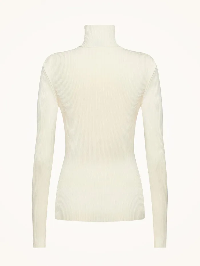 Wolford Longsleeved Tops Merino Fine Rib Top Long Sleeve Ecrue 8211 Women