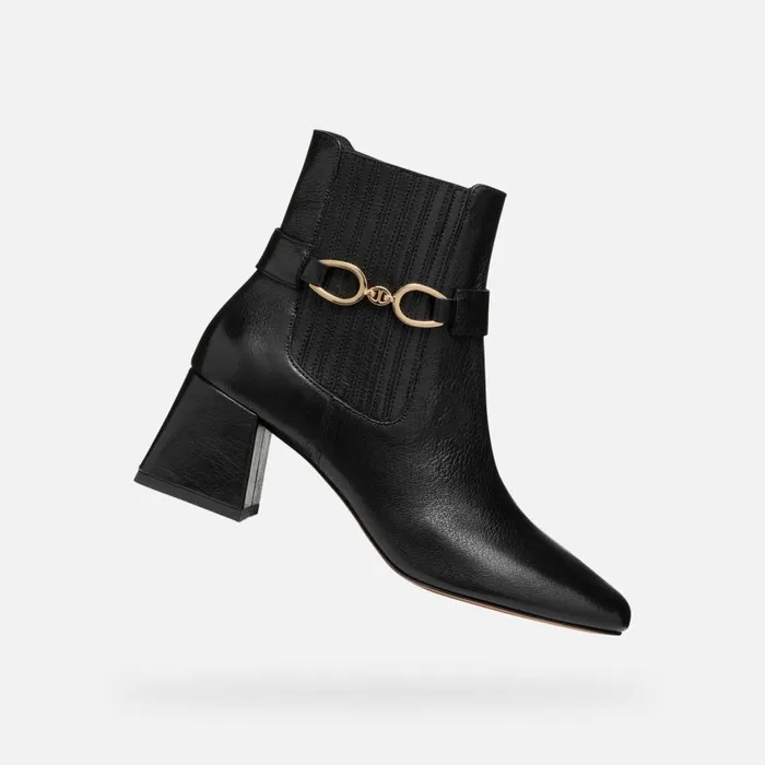 Woman Geox Ankle Boots CORONILLA WOMAN Black Medium Heel Ankle Boots Black