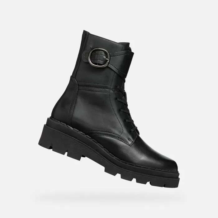 Woman Geox Ankle Boots FELLENY WOMAN Black Combat Boots Black