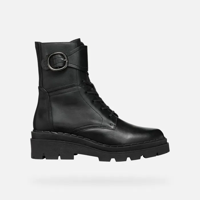 Woman Geox Ankle Boots FELLENY WOMAN Black Combat Boots Black