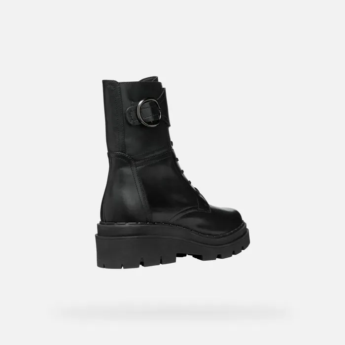 Woman Geox Ankle Boots FELLENY WOMAN Black Combat Boots Black