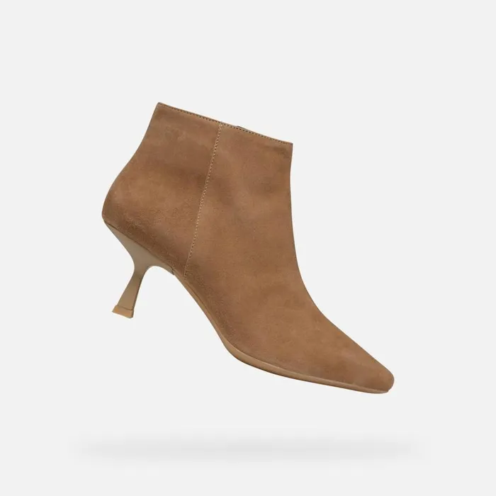 Woman Geox Ankle Boots GISELDA R WOMAN Mud Medium Heel Ankle Boots Mud