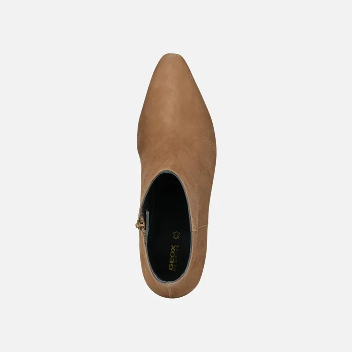Woman Geox Ankle Boots GISELDA R WOMAN Mud Medium Heel Ankle Boots Mud