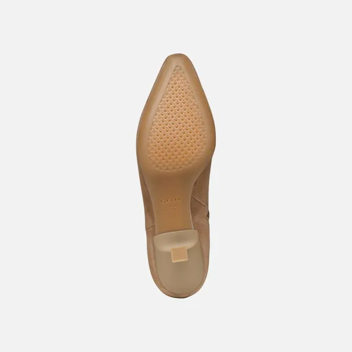 Woman Geox Ankle Boots GISELDA R WOMAN Mud Medium Heel Ankle Boots Mud