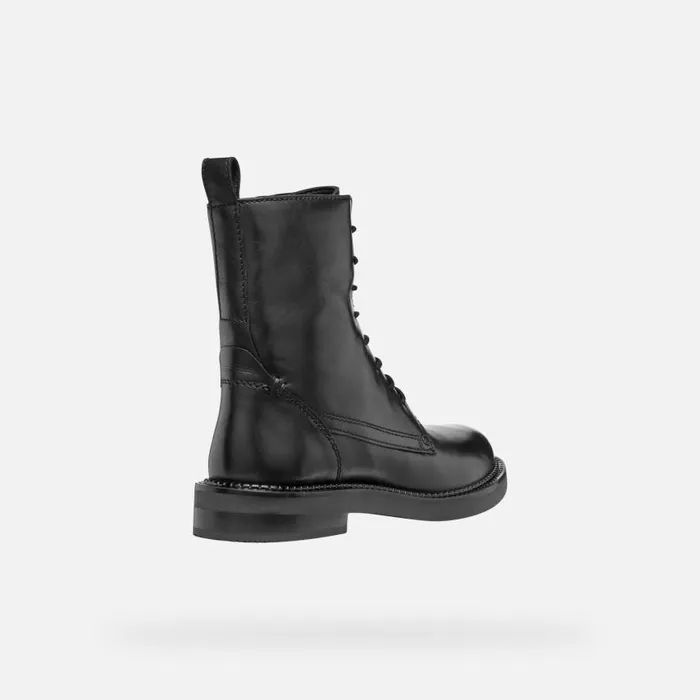 Woman Geox Ankle Boots SERILDA WOMAN Black Ankle Boots With Laces Black