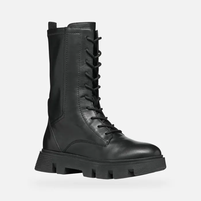 Woman Geox Ankle Boots VILDE H Biker Ankle Boots Black Woman Geox Black