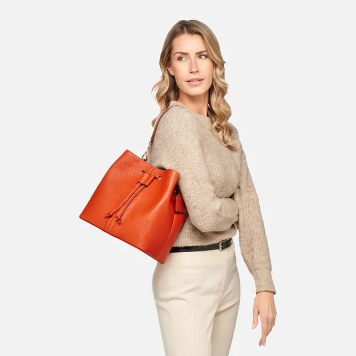 Woman Geox Bags ANDRENNE WOMAN Orange Shoulder Bag Orange