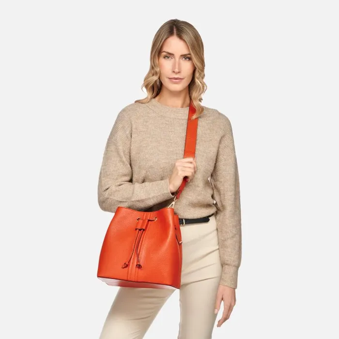 Woman Geox Bags ANDRENNE WOMAN Orange Shoulder Bag Orange