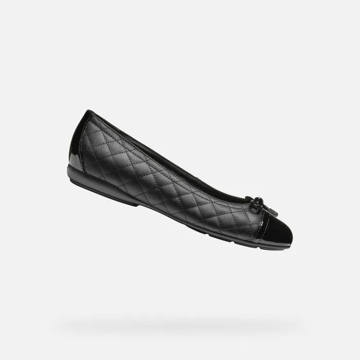 Woman Geox Ballerinas ANNYTAH WOMAN Black Leather Ballerina Flats Black