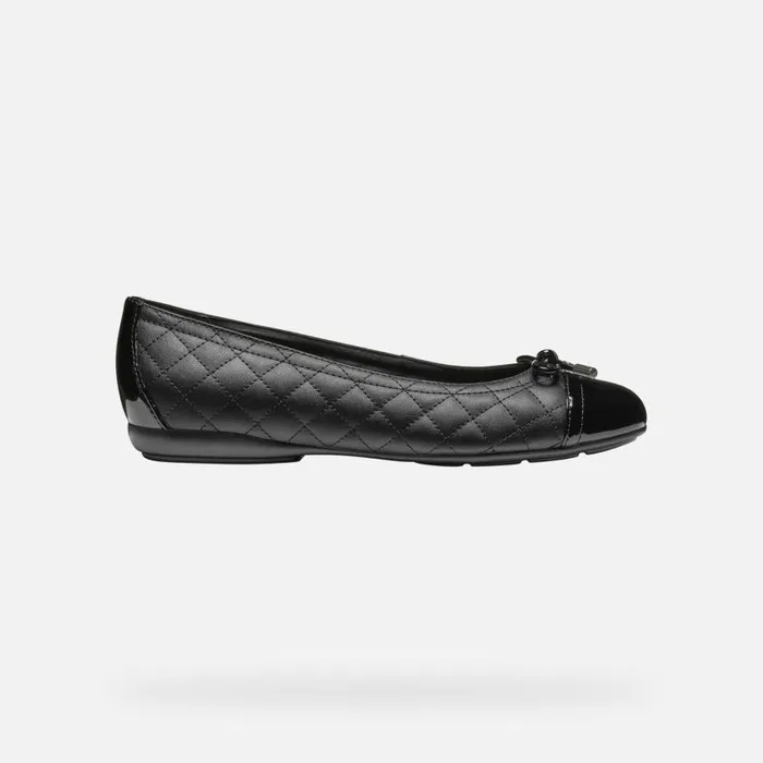 Woman Geox Ballerinas ANNYTAH WOMAN Black Leather Ballerina Flats Black