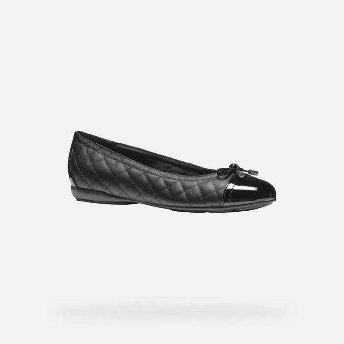 Woman Geox Ballerinas ANNYTAH WOMAN Black Leather Ballerina Flats Black