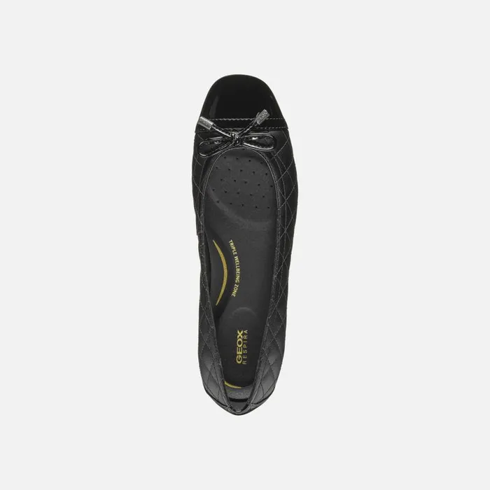 Woman Geox Ballerinas ANNYTAH WOMAN Black Leather Ballerina Flats Black