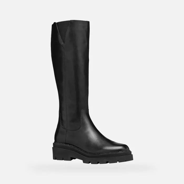 Woman Geox Boots FELLENY WOMAN Black Leather Boots Black