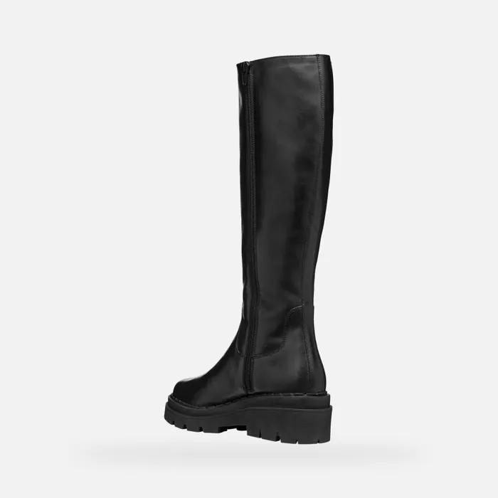 Woman Geox Boots FELLENY WOMAN Black Leather Boots Black