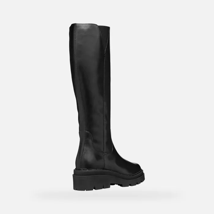 Woman Geox Boots FELLENY WOMAN Black Leather Boots Black