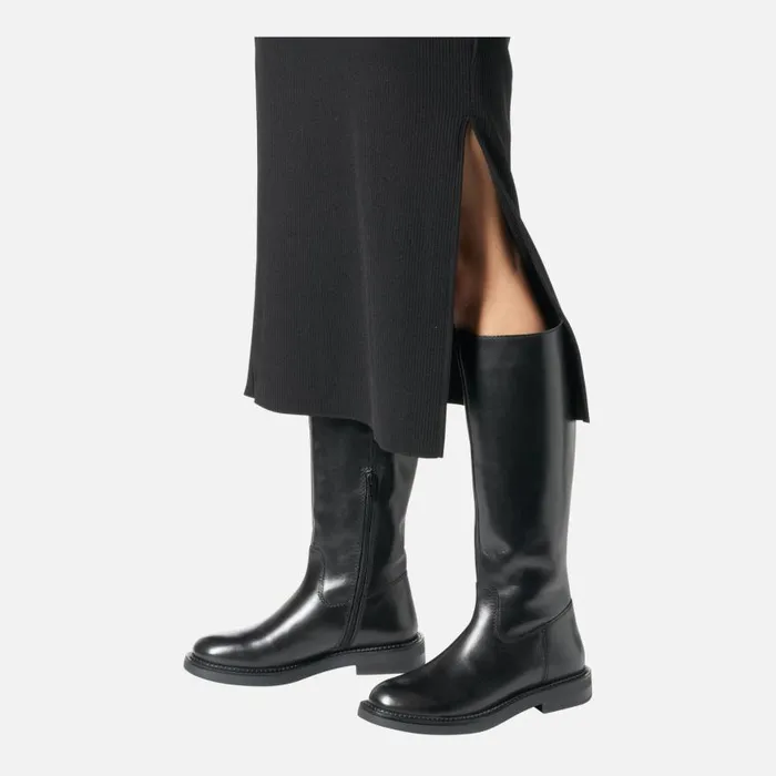 Woman Geox Boots SERILDA WOMAN Black Leather Boots Black