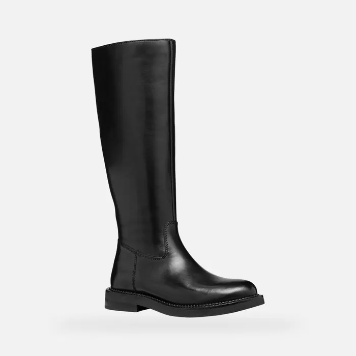 Woman Geox Boots SERILDA WOMAN Black Leather Boots Black