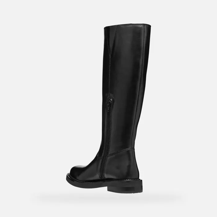 Woman Geox Boots SERILDA WOMAN Black Leather Boots Black