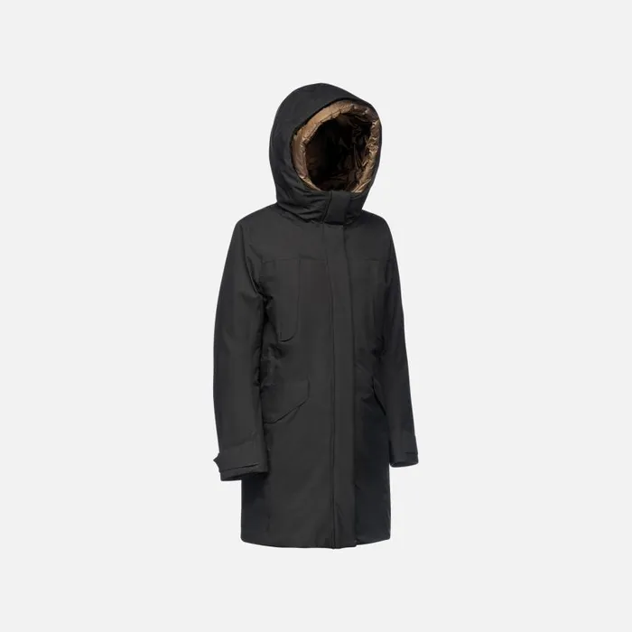 Woman Geox Jackets FELICITY ABX WOMAN Black Long Parka Black