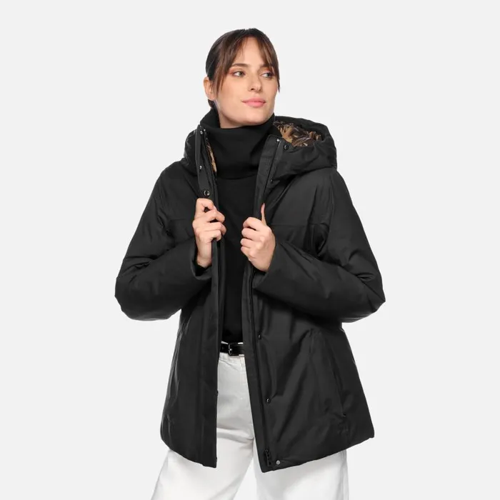 Woman Geox Jackets FELICITY ABX WOMAN Black Long Parka Black