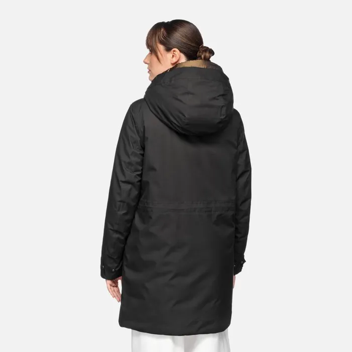 Woman Geox Jackets FELICITY ABX WOMAN Black Long Parka Black