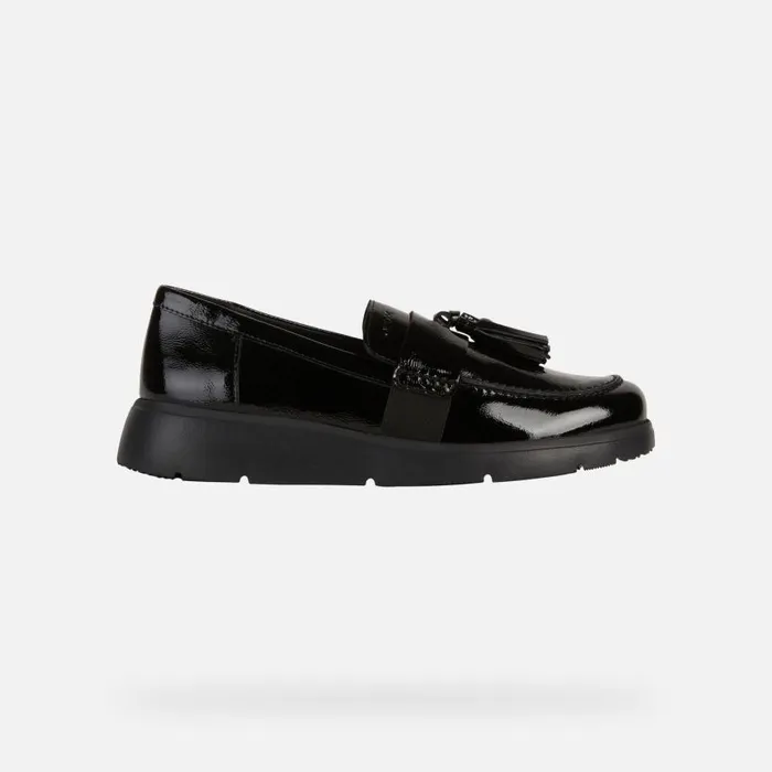 Woman Geox Loafers ARLARA A Leather Loafers Black Woman Geox Black