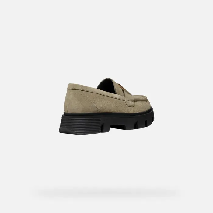 Woman Geox Loafers VILDE WOMAN Musk Leather Loafers Musk