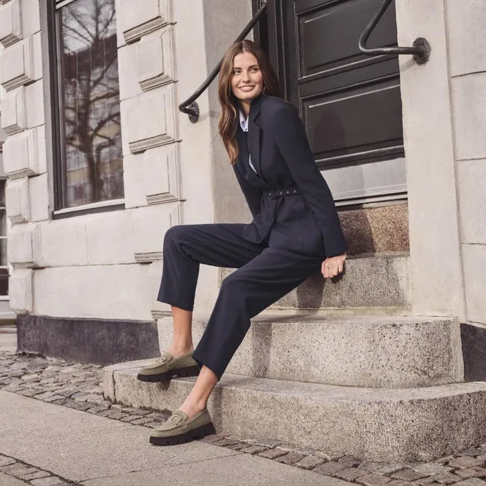 Woman Geox Loafers VILDE WOMAN Musk Leather Loafers Musk