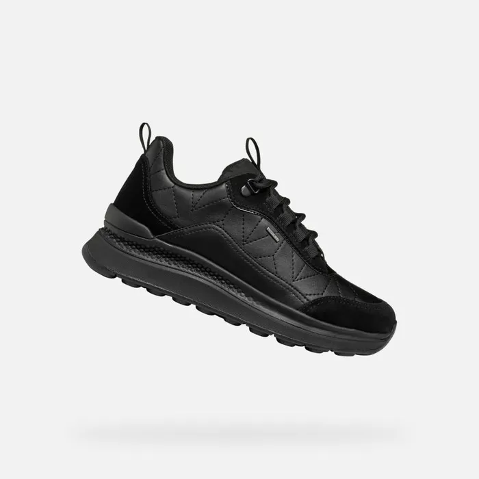 Woman Geox Sneakers SPHERICA ACTIF X2 ABX WOMAN Black Waterproof Trainers Black