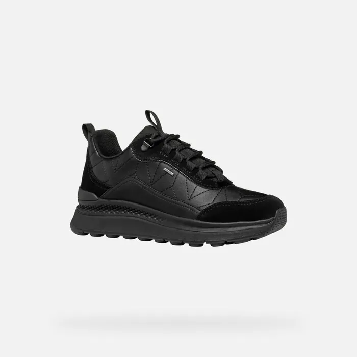 Woman Geox Sneakers SPHERICA ACTIF X2 ABX WOMAN Black Waterproof Trainers Black