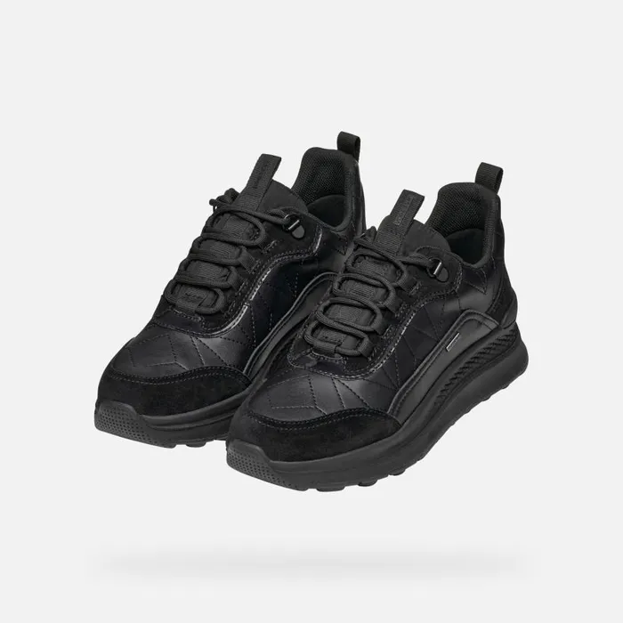 Woman Geox Sneakers SPHERICA ACTIF X2 ABX WOMAN Black Waterproof Trainers Black