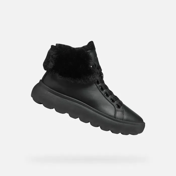 Woman Geox Sneakers SPHERICA EC41 WOMAN Black High Top Sneakers Black