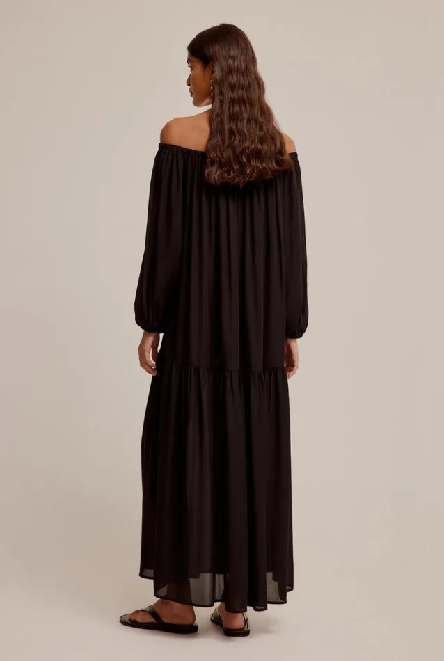 Woman Venroy Dresses Silk Off Shoulder Maxi Dress
