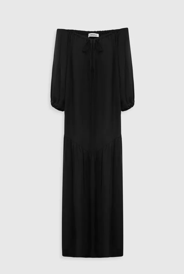 Woman Venroy Dresses Silk Off Shoulder Maxi Dress