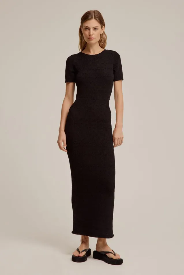 Woman Venroy Knitwear Knitted Cut Out Midi Dress