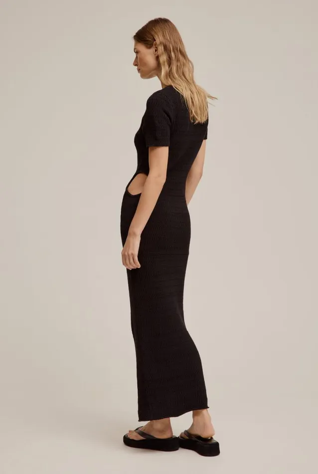 Woman Venroy Knitwear Knitted Cut Out Midi Dress