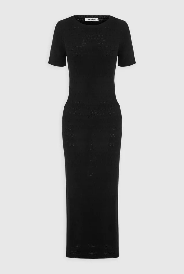Woman Venroy Knitwear Knitted Cut Out Midi Dress